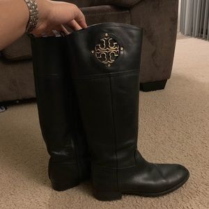 Black Tory Burch riding boots
